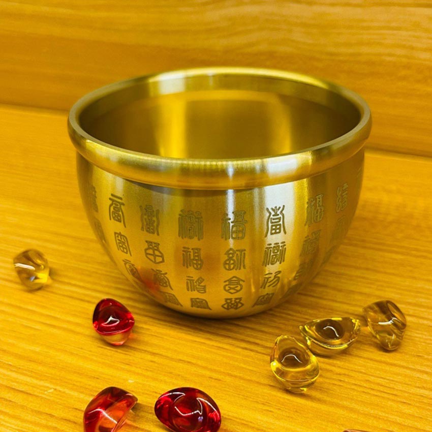 Kuningan Feng Shui Mangkuk Feng Shui Kekayaan Keberuntungan Chinese Traditional Treasure Bowl For