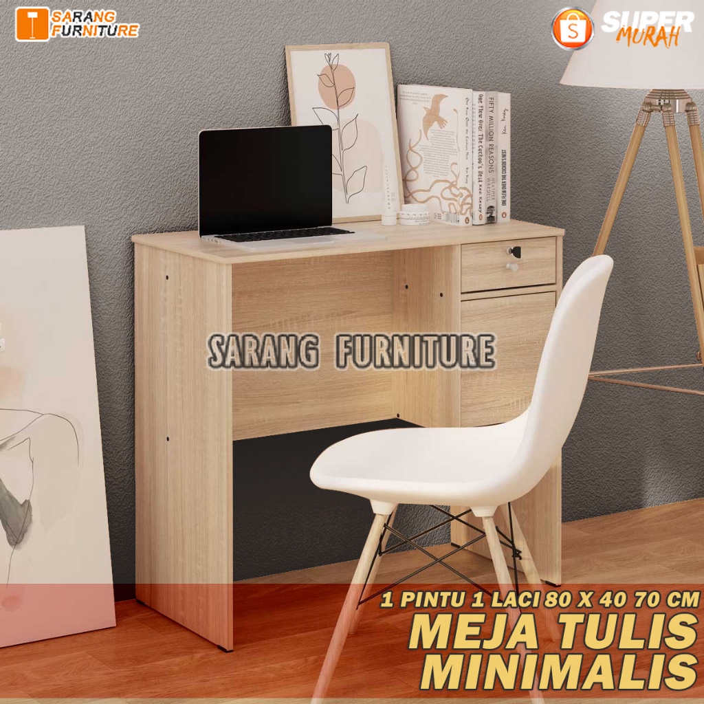 MEJA LAPTOP MEJA TULIS MEJA BELAJAR WARNA PUTIH MTK 80 1P1L MEJA KERJA MINIMALIS MEJA KAYU