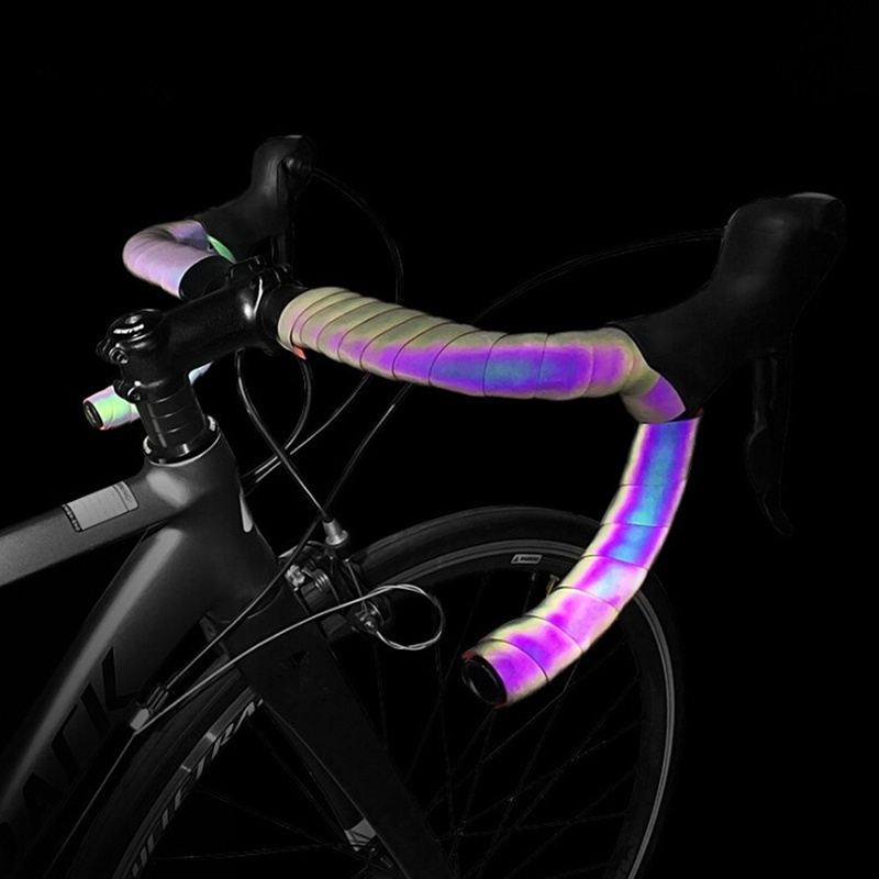 [glowingbrightly] Bersepeda Stang Sepeda Tape Light Reflektif Sepeda Bar Tape Bungkus Kulit Pu TFX