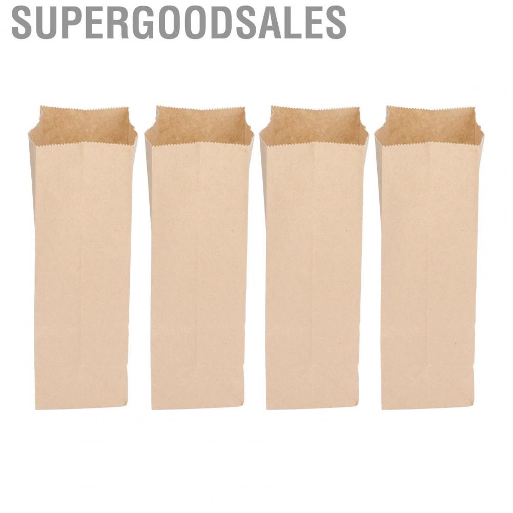 Supergoodsales 100Pcs Kraft Paper Bag  Grade Greaseproof Tear Resistant Disposable Brown Grocery