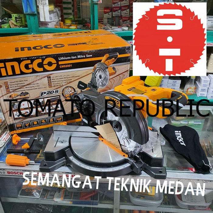 Murah CMS2001 CORDLESS MITER MITRE SAW MITERSAW 8" 20V UNIT INGCO CMS 2001 JKB562
