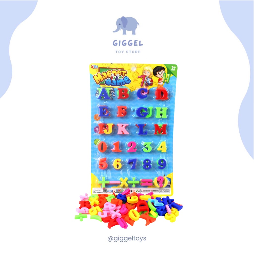 [ Giggel ]  Magnet Game / Magnet Alphabet / Mainan Tempel Kulkas Huruf Angka SNI / Mainan Abjad Dan Number Tempel / Mainan Belajar Baca Dan Hitung / Mainan Matematika Magnetajar Baca Dan Hitung / Mainan Matematika Magnet