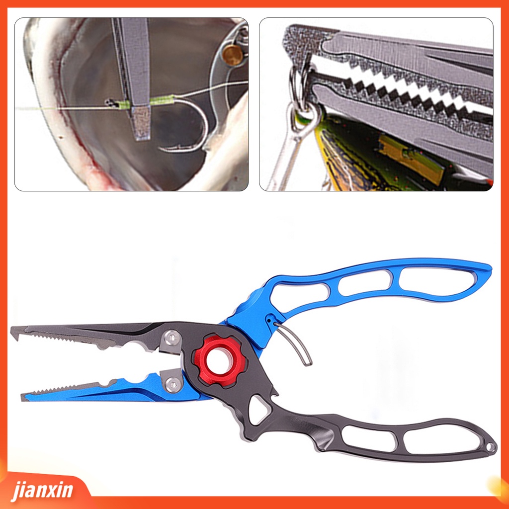 (In Stock) Tang Pemikat Pancing Multifungsi Kunci Pengaman Titanium Alloy Kekuatan Tinggi Pemotong Tali Memancing Gunting Memancing Aksesoris