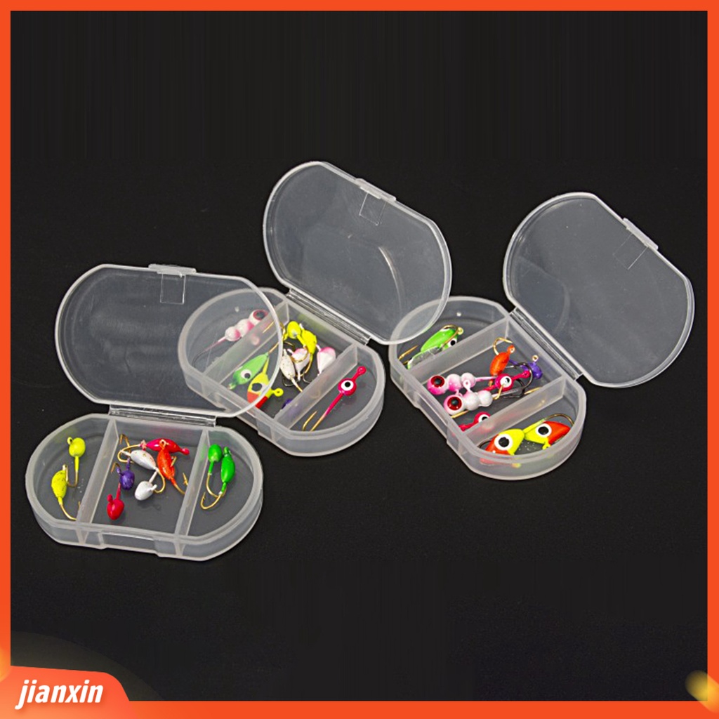 (In Stock) 1kotak Jig Pancing Es Kekuatan Baik Portabel Tahan Lama Penembus Kuat Tajam Angling Baja Karbon Tinggi Memancing Es Warna-Warni Memimpin Kepala Kait Kombinasi Untuk Danau