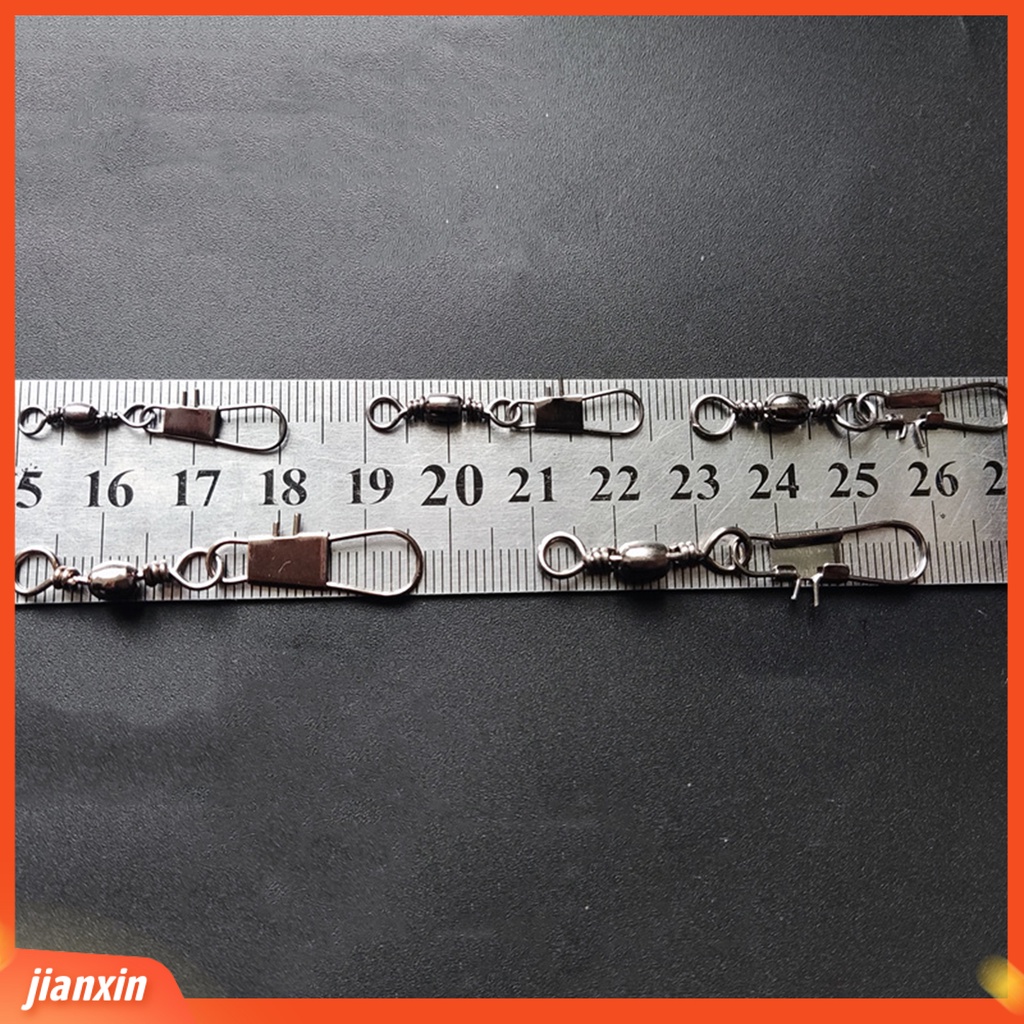 (In Stock) 200Pcs Portabel Memikat Berputar Spesifikasi Yang Berbeda Solid Aksesoris Kokoh Rolling Swivel Snap Untuk Pecinta Memancing