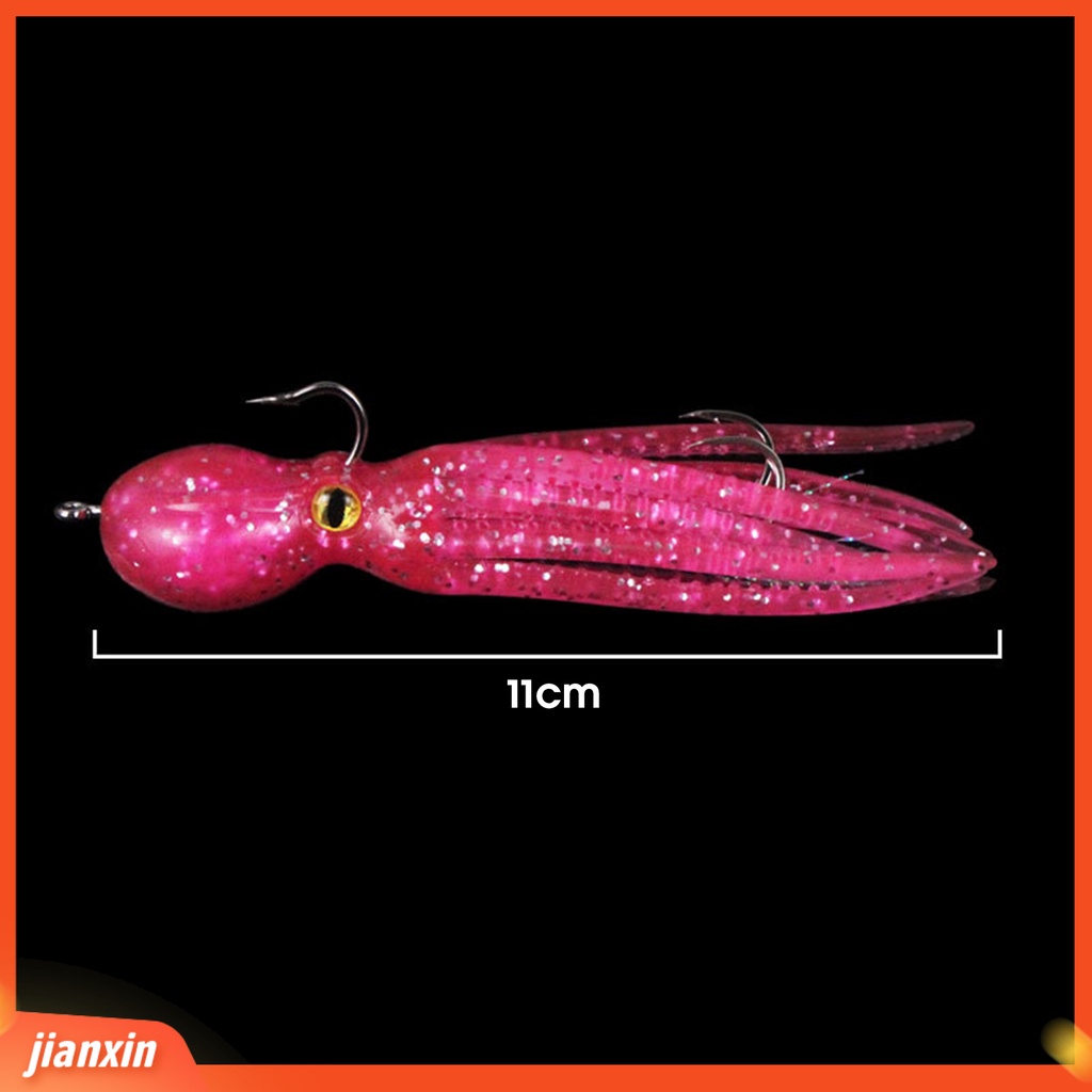 (In Stock) 21g /11cm Umpan Cumi Reusable Menarik Jarak Lempar Jauh Nyaman Dibawa Kait Ganda Umpan Buatan Memancing Luar Ruangan