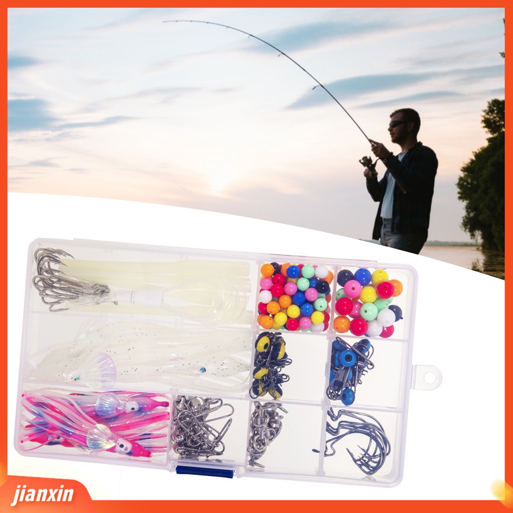 (In Stock) 1set Set Rig Pancing Dengan Pengait Kotak Penyimpanan Dan Tali Beberapa Aksesoris Angling 226Pcs Set Aksesoris Memancing Laut Untuk Memancing Di Luar Ruangan