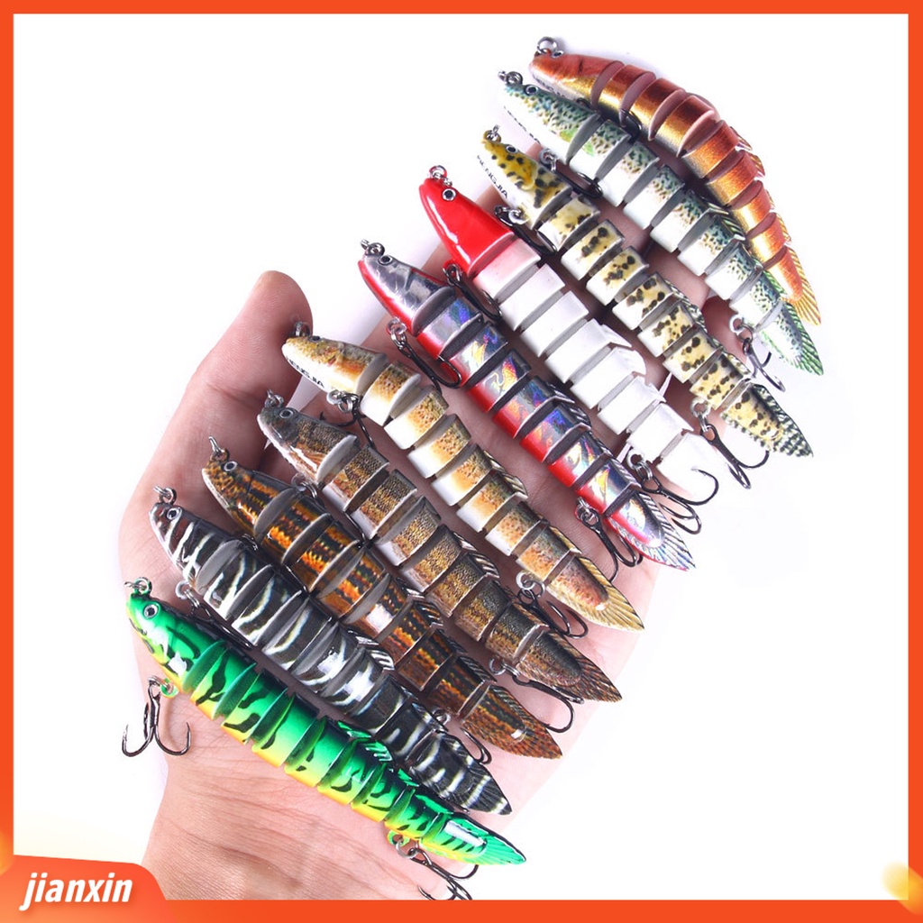 (In Stock) 10cm /10g Umpan Pancing Universal Simulasi Nyaman Meningkatkan Tingkat Ikan Anti Patah Angling ABS Multi-Bagian Umpan Pancing Aksesoris Memancing