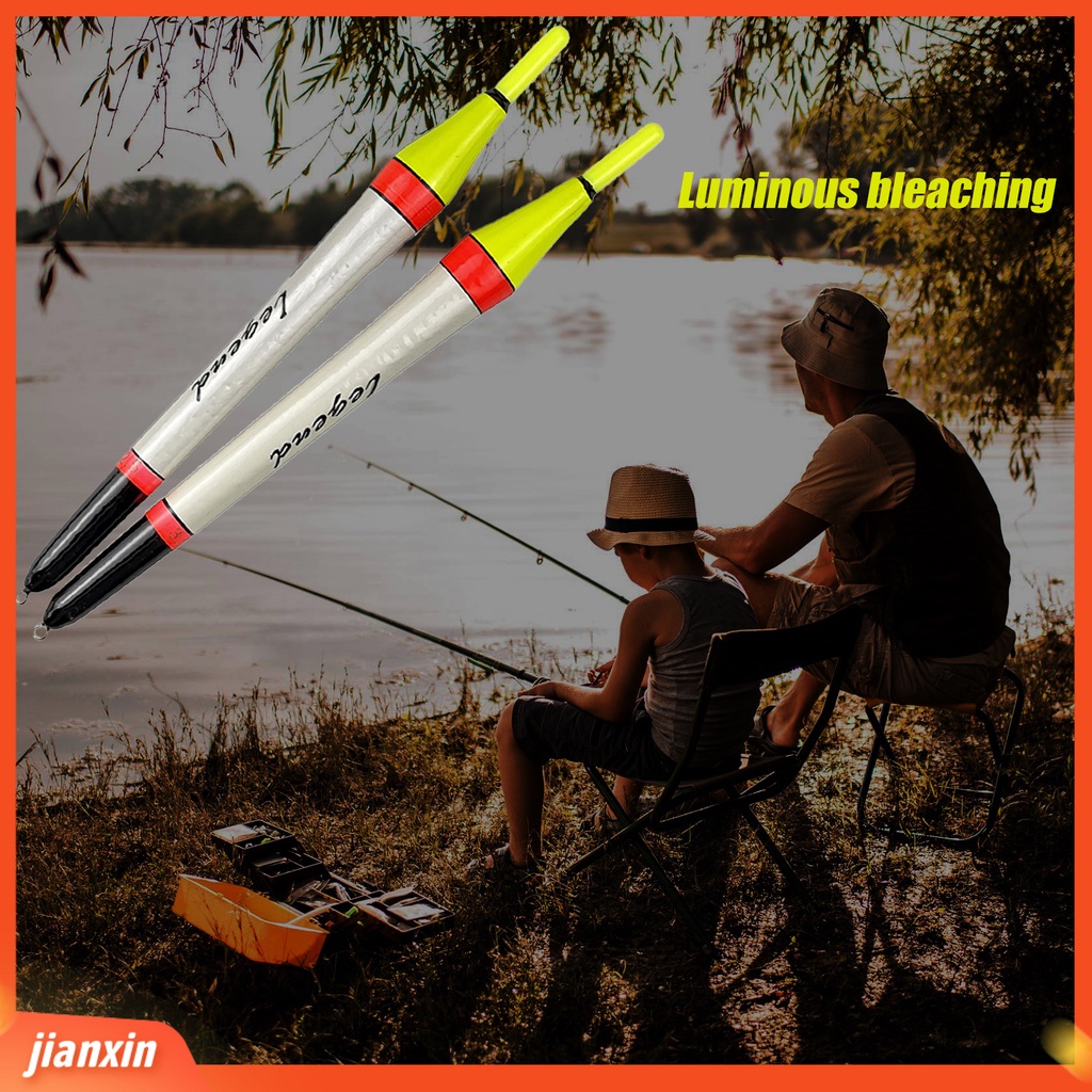 (In Stock) Bobbers Pancing Kayu Luminous Bold Light Head Vertical Pelampung Pancing Aksesori Memancing