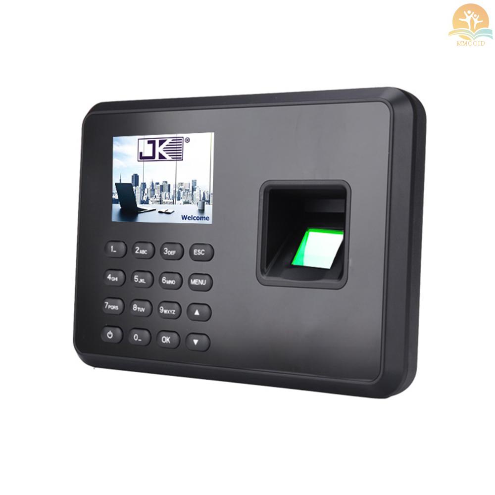 In Stock Mesin Absensi Sandi Sidik Jari Biometrik Cerdas Perekam Cek-in Karyawan 2.4 inch Layar LCD DC 5V Mesin Absensi Hitam UK Plug