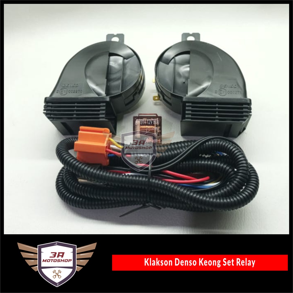 Klakson Denso Keong Original Set Relay Klakson 80A Universal