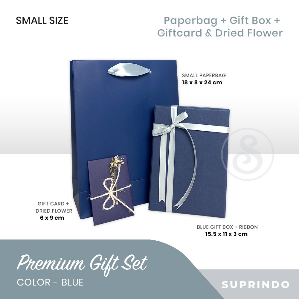 

Premium Gift Set Paper Bag + Kotak Kado + Kartu Ucapan (BIRU)