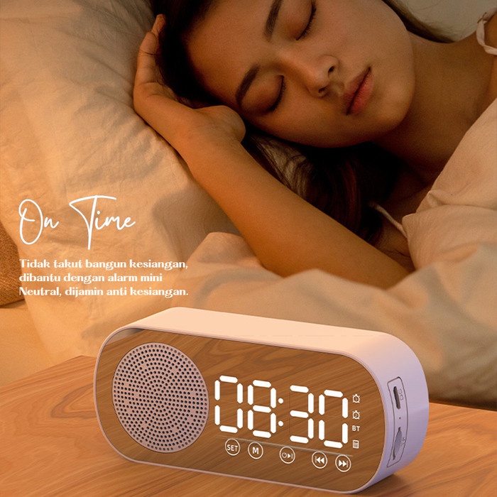 Speaker Bluetooth Jam Alarm Clock Digital LED Display With FM Radio