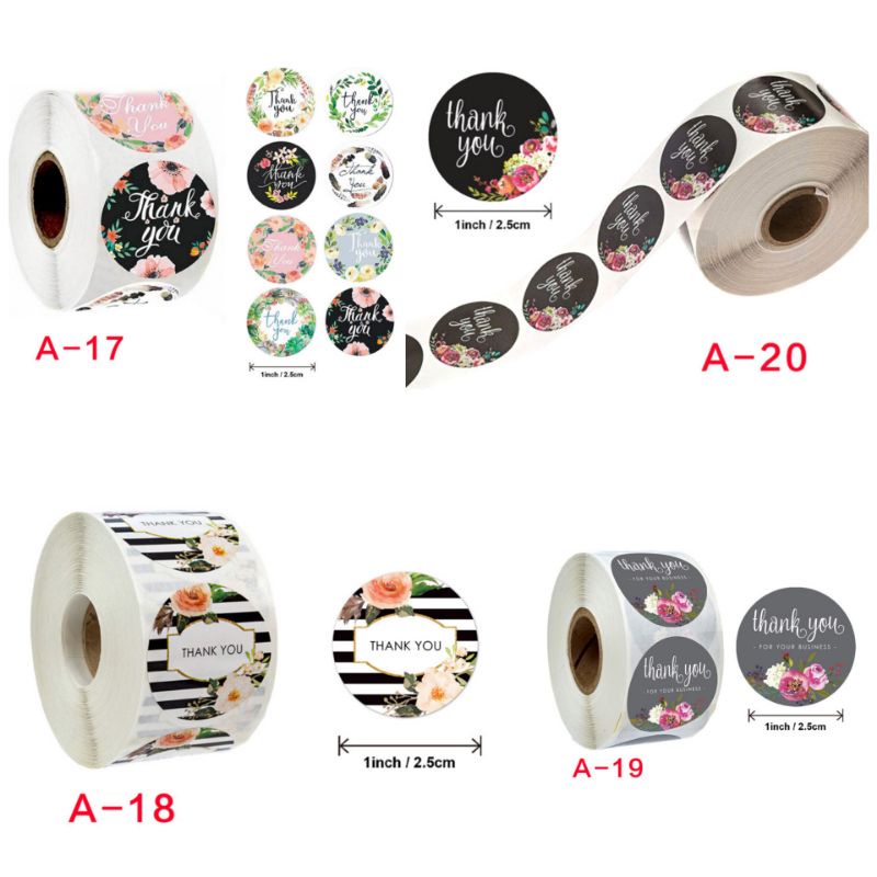 

sticker thank you 100 pcs label segel packing online import kado sovenir olshop online stiker jualan makanan