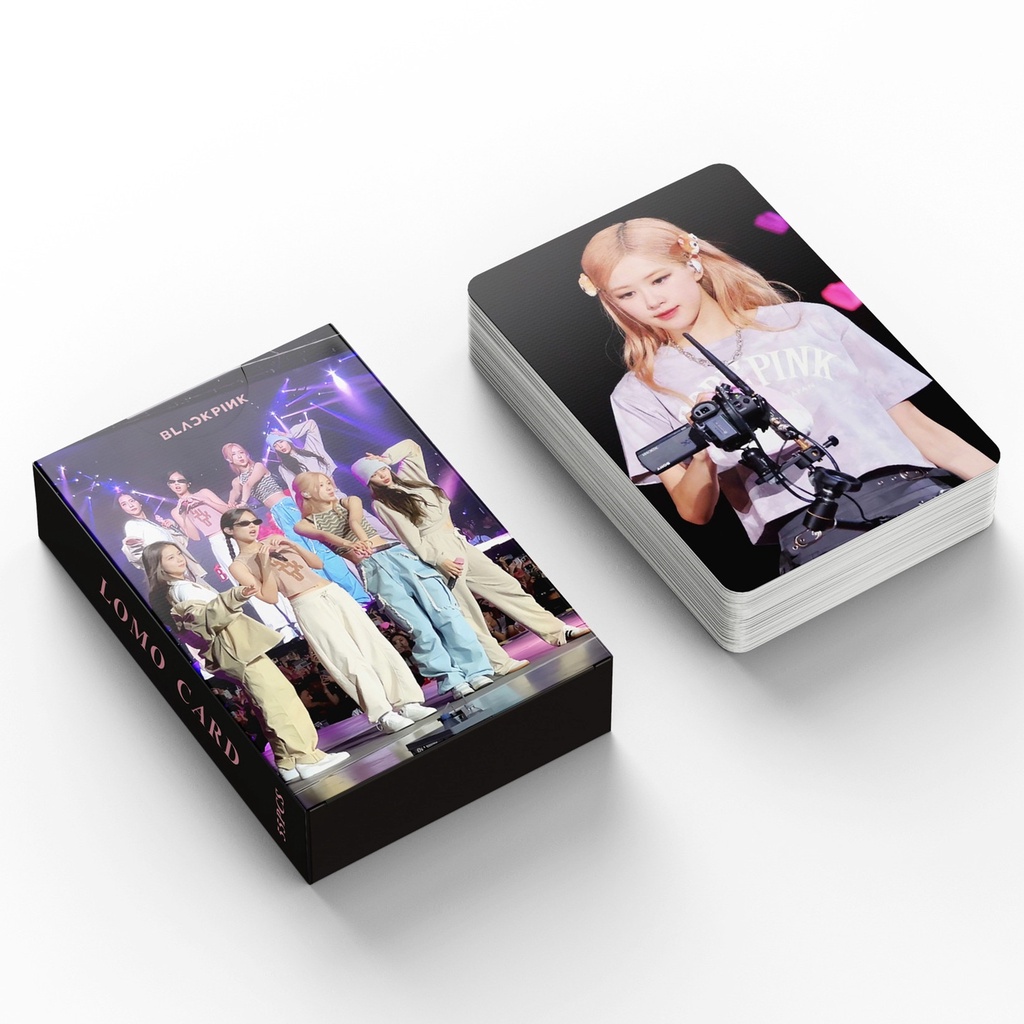 55pcs /box Hitam-Pink WORLD TOUR Photocards Album Kartu Lomo Black Pink Blink Collection Kpop Postcards