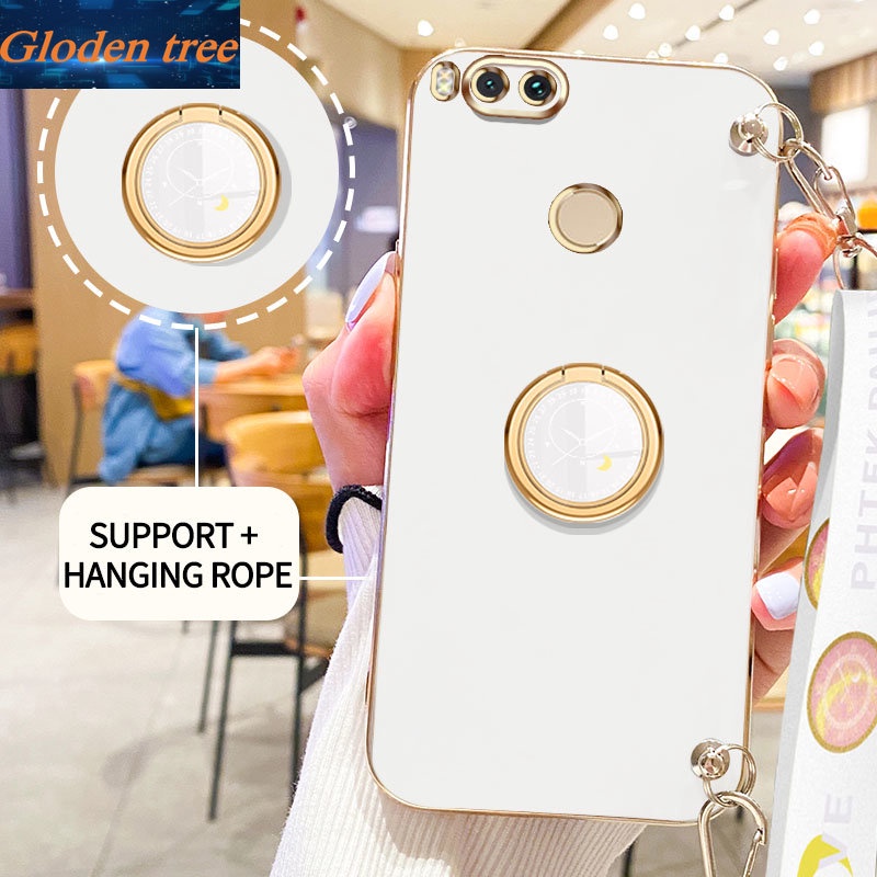 Gloden tree Phone Case Untuk Xiaomi Mi A1 5x2017 Casing Original Dengan Jam Standand Lanyard