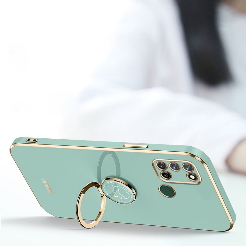 Gloden tree Phone Case Untuk OPPO Realme 7i Realme C17 Realme 7 Pro Original Casing Dengan Jam Standand Lanyard