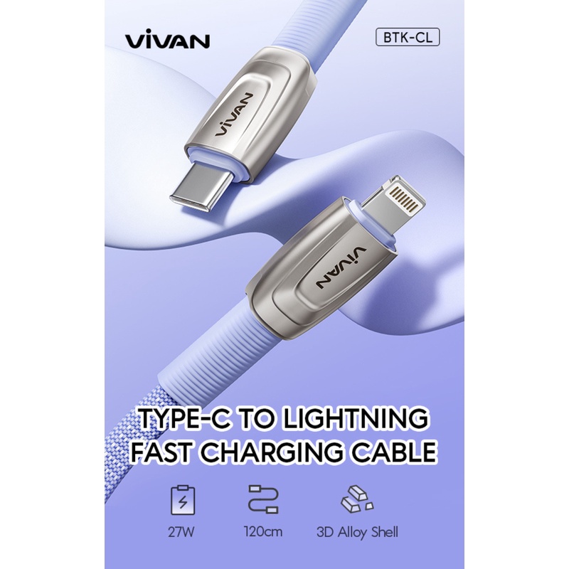 VIVAN Kabel Data BTK-CL / Charger USB Tipe C Ke Lightning BISA Untuk iPhone 14 / 13pro Max 13 / 12 / 11 / XS / XS Max / XR / X / 8 / 8plus / 7