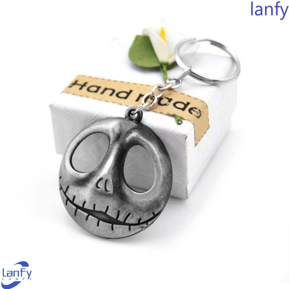 LANFY Gantungan Kunci Masker Tengkorak Punk Perhiasan Hadiah Liontin Mobil Charm Key Holder Aksesoris Interior Mobil Car Key Ring