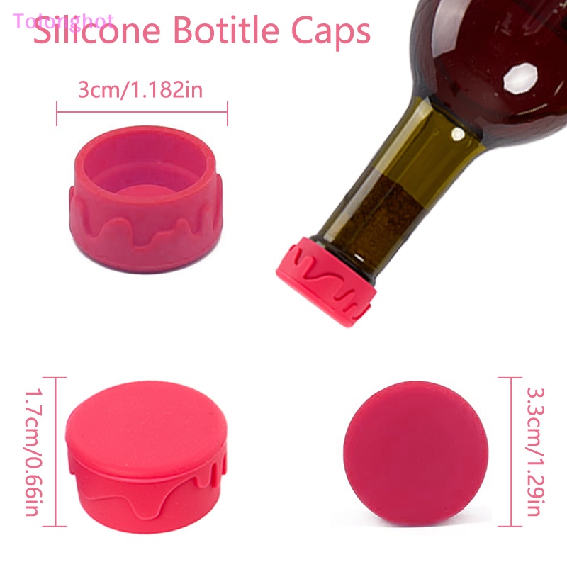 Tolonghot&gt; 8Pcs Wine cap Tutup Wine Silikon Untuk Botol Ganti Sumbat Botol Hadiah Wine-Anggur Stopper seal Reusable Bottle Caps well