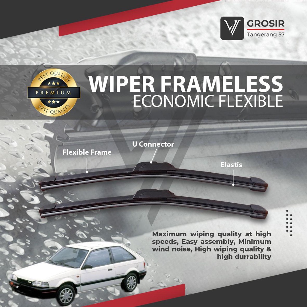 WIPER MAZDA 323 HATCHBACK FRAMELESS 2 PCS