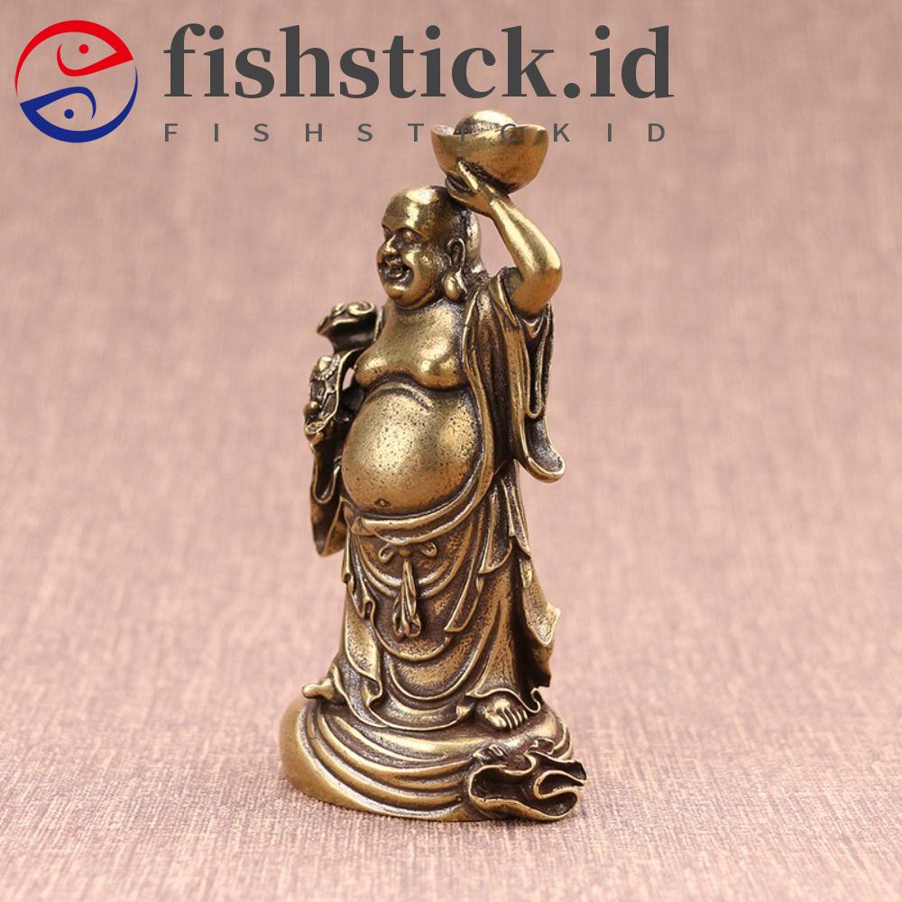 FISHSTICK Ornamen Buddha Maitreya Patung Saku Ruyi Yuanbao Buddha Vintage Serbaguna