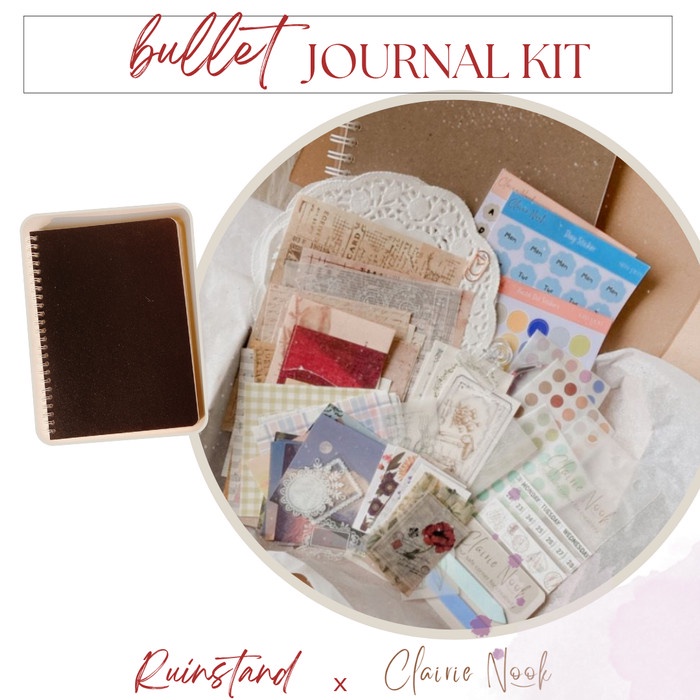 

Bullet Journal Kit Healing - Jurnal Kit - Scrapbook Kit Clairie Nook - Cover Kraft, Blank Page