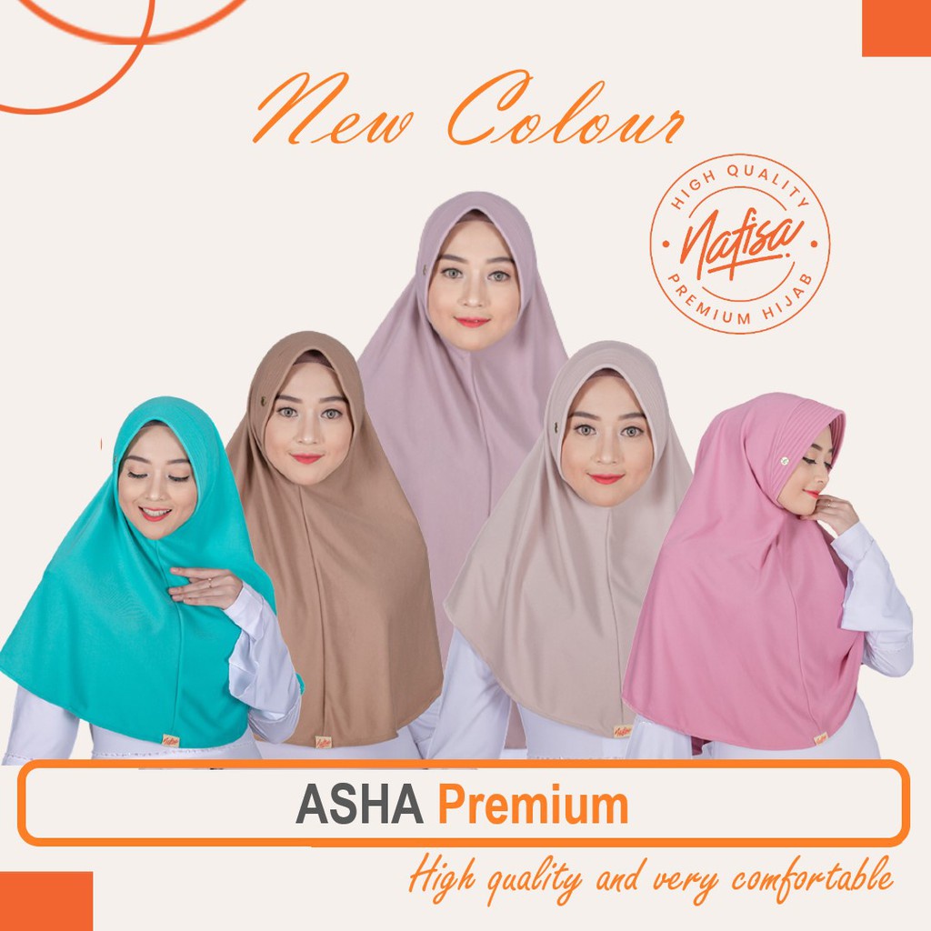 PROMO !!! Jilbab Instan Nafisa Asha Size Jumbo | Hijab Instan Pad Antem | Hijab Instan Bergo Kaos | Khimar Simple