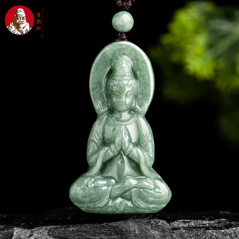 [Dengan sertiflkat  identiflkasi] Giok alami, liontin tiga dimensi kacang, liontin giok, liontin gio