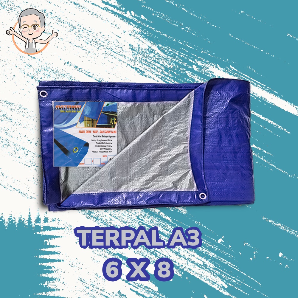 TERPAL PLASTIK CAP Matahari A3 UKURAN 6x8 METER