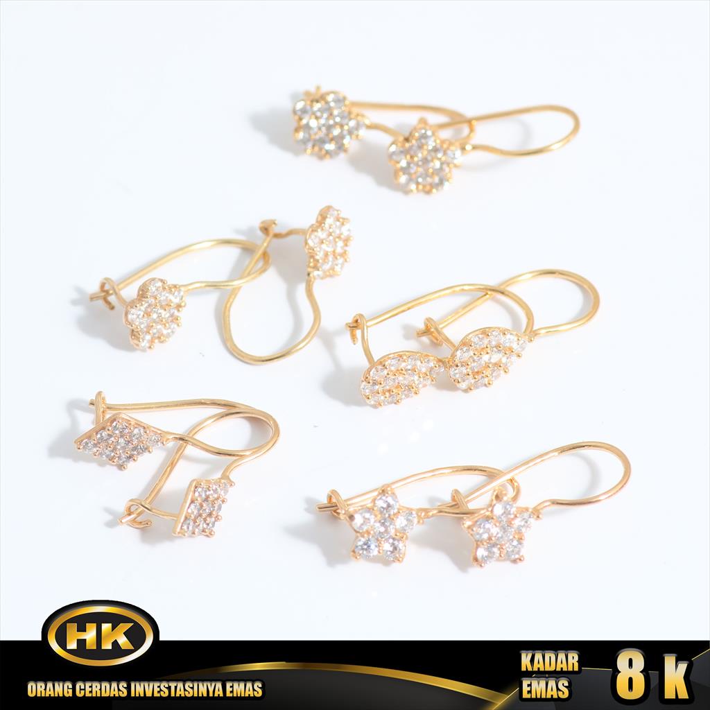 HK Mustika Gold - Anting Emas 8K - Type 25