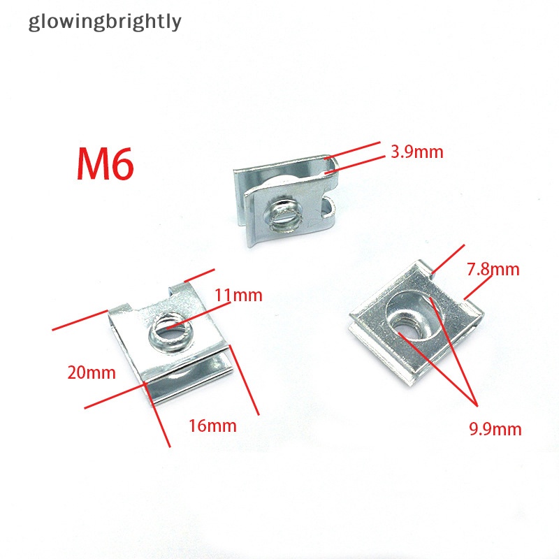 [glowingbrightly] 10pcs Mobil Self Tapping Screw Fastener U-Type Clip Untuk M4 M5 M6 Sekrup Motor Perlindungan Anti Karat Screw Buckle Lembaran Besi TFX