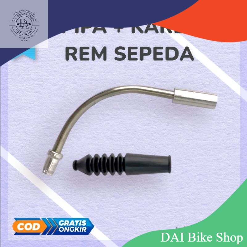 Pipa rem + karet v brake noodle sepeda jalur tube kabel mtb lipat suling