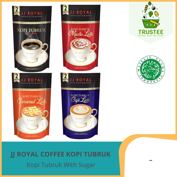 

JJ Royal Coffee Kopi Tubruk Sugar / Cafe / Mocha / Caramel Latte isi 2