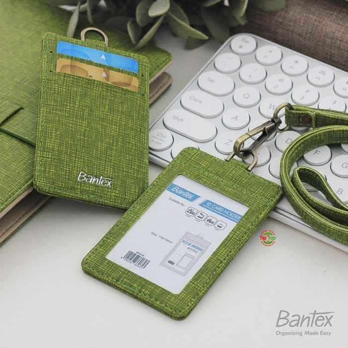 

[DD] BANTEX Name Tag ID Card Holder Kulit ( Tali Lanyard )#8869 - Lime ( 65 )