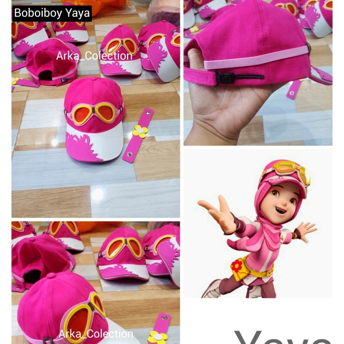 Topi Boboiboy Yaya Topi Yaya bonus gelang ORIGINAL