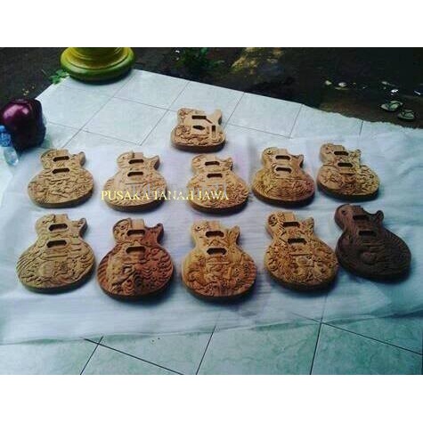 body gitar ukir kayu mahoni super bahan MENTAHAN fnx018 Laris murah