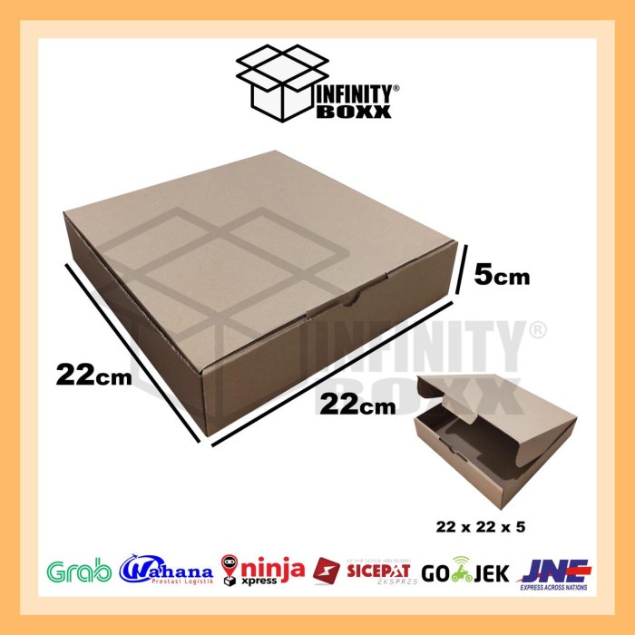 

kotak kardus pizza box die cut ukuran 22X22X5