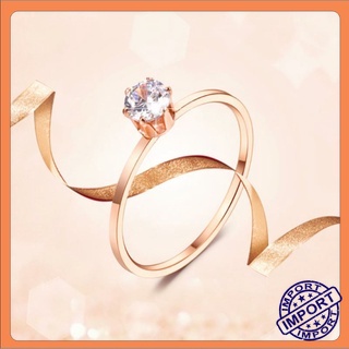 NEW Cincin Wanita Mata Satu Berlian Gold Rosegold Model Tipis Keren