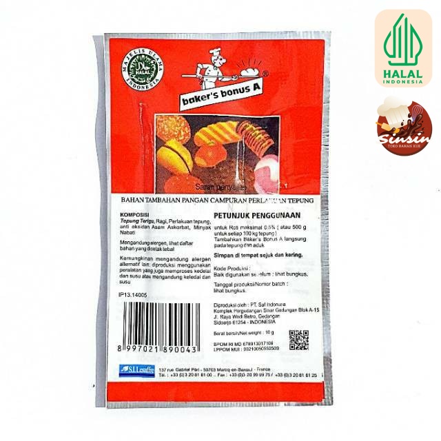 

baker bonus A bread improver sachet 10 gram bahan baking roti