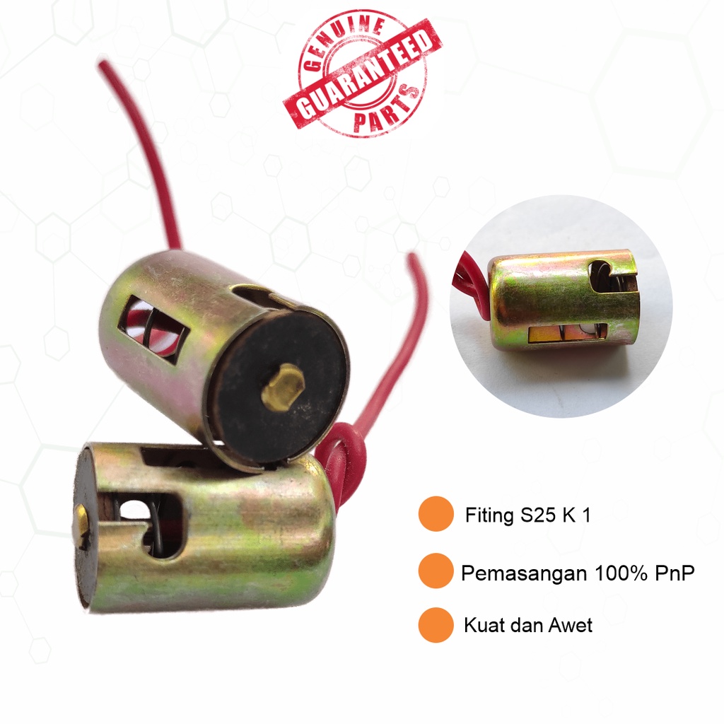 Fiting Lampu Rem S25 Motor Mobil Kaki 1 Switch Single Saklar Soket Stop Lampu