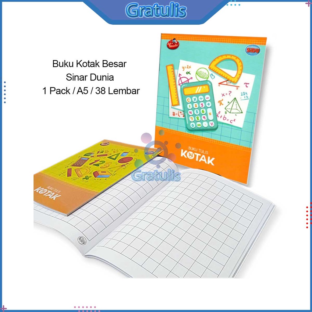 

BUKU KOTAK-KOTAK SINAR DUNIA [38 LEMBAR/1 PAK/A5] / ATK PERLENGKAPAN SEKOLAH / ALAT TULIS BUKU KOTAK KECIL BESAR / BELAJAR MENULIS STRIMIN MATEMATIKA 1 PAK