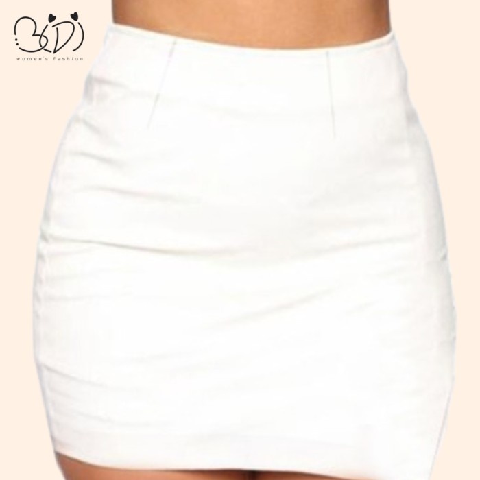 Terlaris Trend Style Rok Span Pendek Mini Skirt | Sepan Kerja Wanita Sexy | 0027 - Putih
