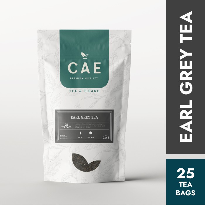 

EARL GREY 25 TEA BAGS Teh Hitam Bergamot 100% Pure Organic Premium