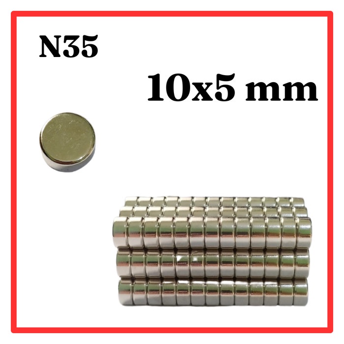 MAGNET NEODYMIUM N35 SUPER STRONG 10x5 mm