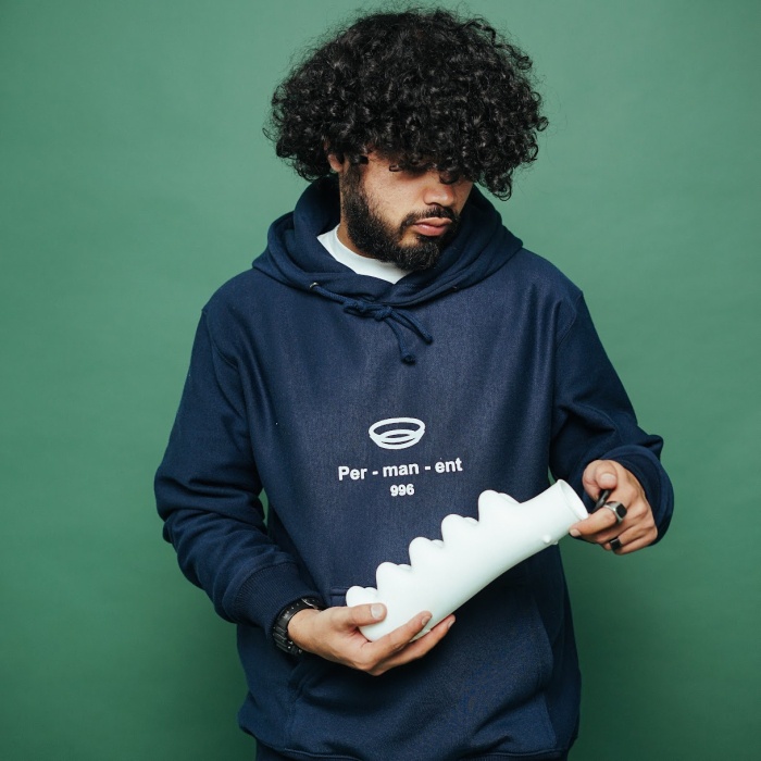 UNKL347 Jacket Hoodie Navy Model Simpel Bahan Fleece RTC