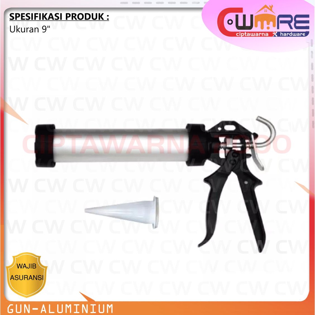 

Sealant Gun Tembakan lem silikon Sosis 300ml Alumunium Palembang