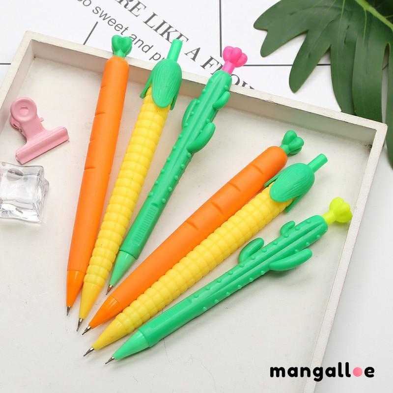 

✨COD Wortel Kaktus Jagung Pensil Otomatis 0.5/0.7mm Aktivitas Pensil Kartun Karet Lembut Tekan Pena -MG