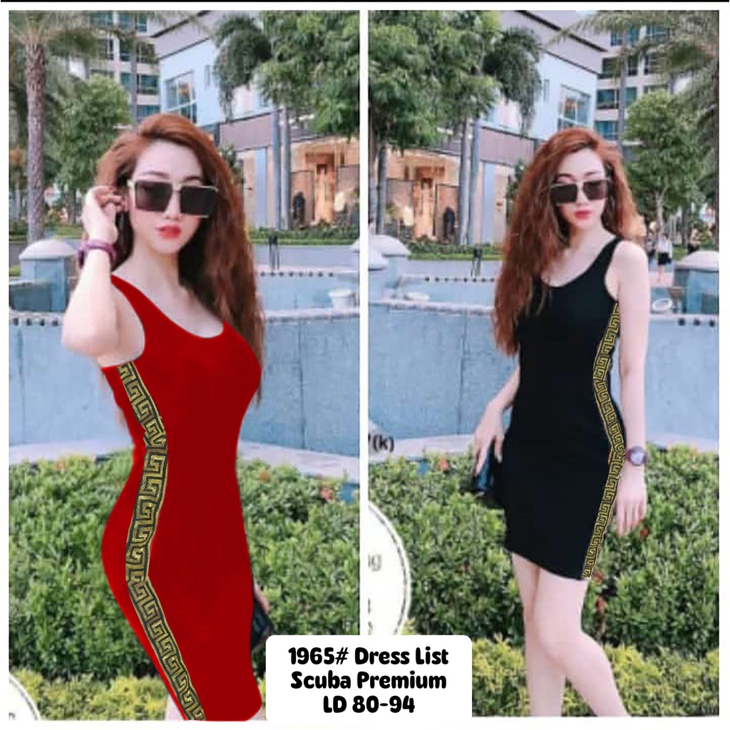 ethnes • 1965 Dress Kensi List Samping Wanita untuk Clubbing Karaoke Sexy Wibu Cosplay Bodycon IMPOR