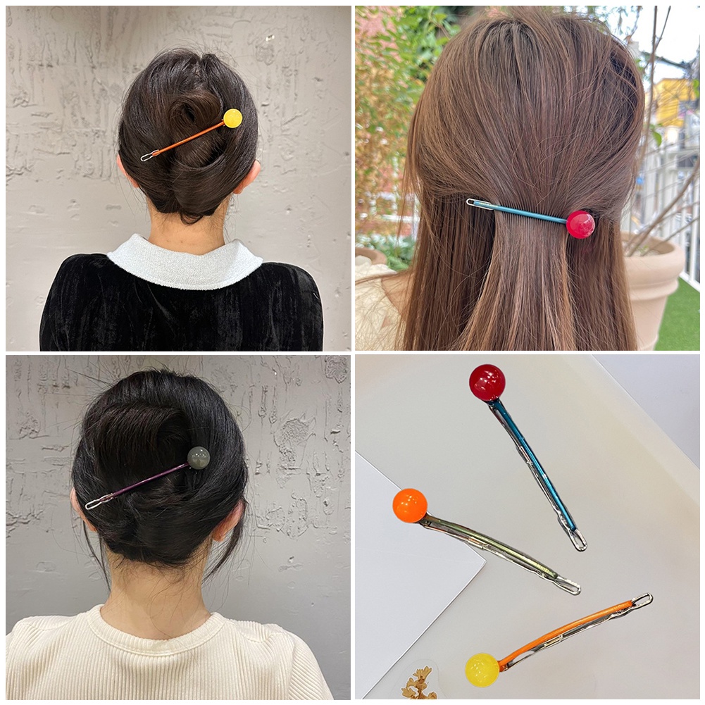 Jepit Rambut Gelombang Akrilik Jepit Rambut Untuk Styling Non-Slip Berbentuk U Keriting Bergelombang Duckbill Bentuk Bola Multicolor Gigi Bebek Hair Barrettes Pins Untuk Wanita